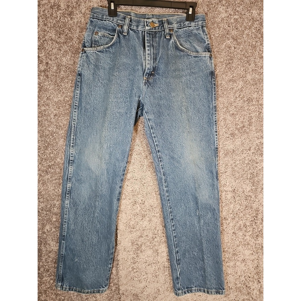 Wrangler Jeans Mens 33x30 Blue Medium Wash Regular Fit Straight Leg Denim